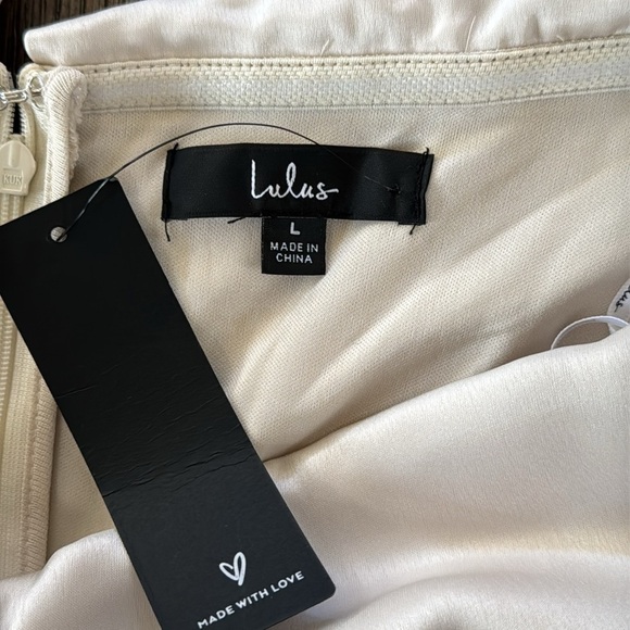 Lulus Always Celebrating Ivory Satin Off-the-Shoulder Mini Dress - Picture 8 of 12